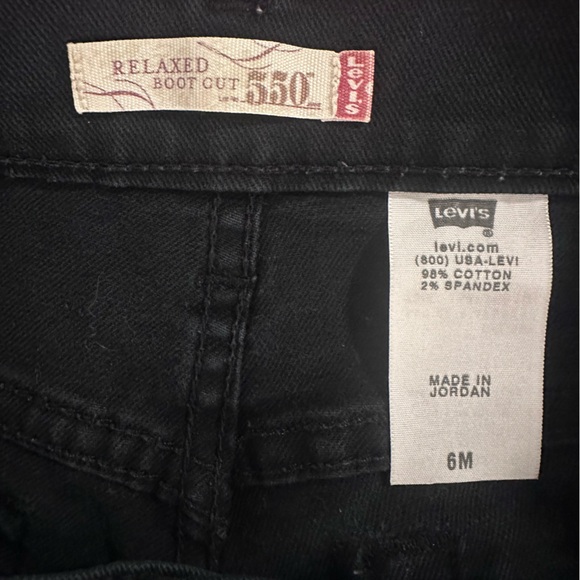 Levi’s Black Cut-Off Jean Shorts Non-Stretch Size 6 Relaxed Fit - Picture 7 of 8